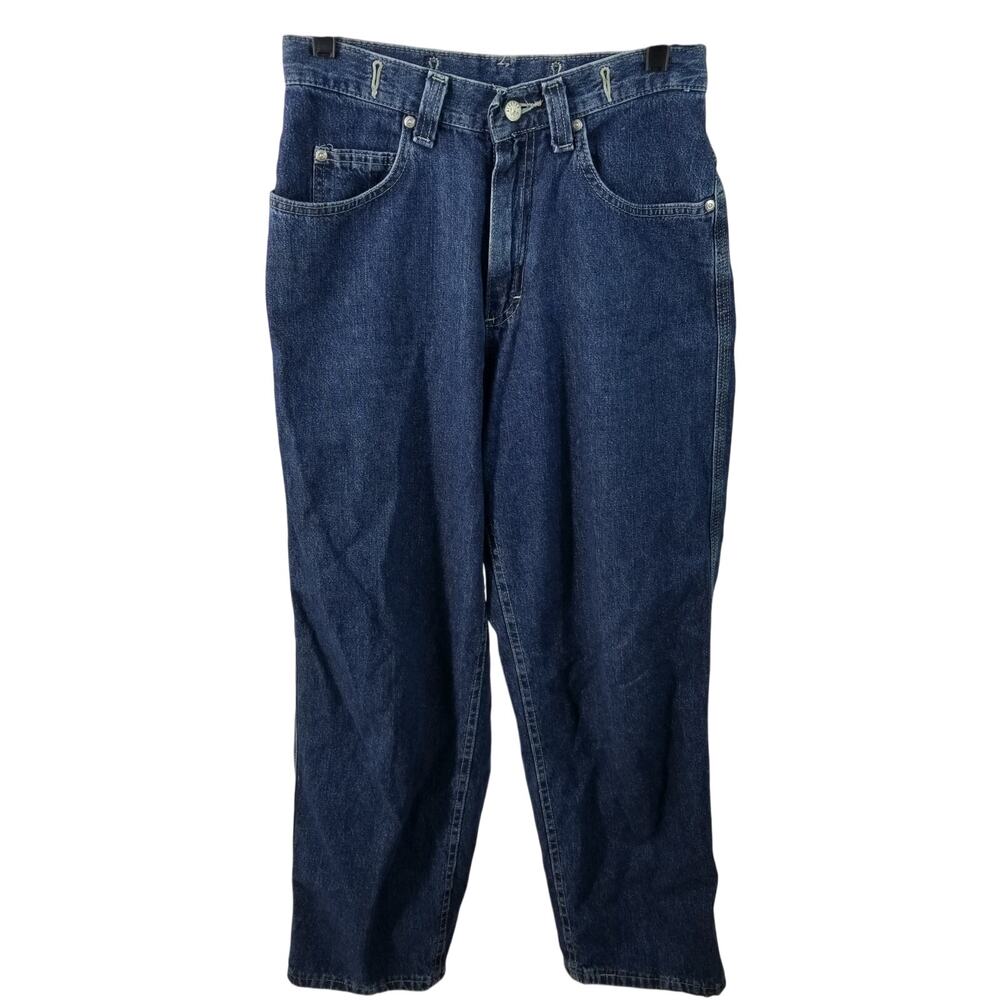 Lee Riveted Denim Blue Jeans High Waist Vintage Rear Buckle Womens 6 P